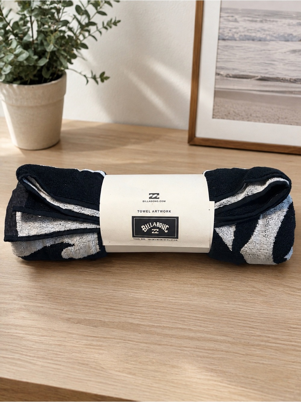 Billabong Navy and White Folded Graphic Towel